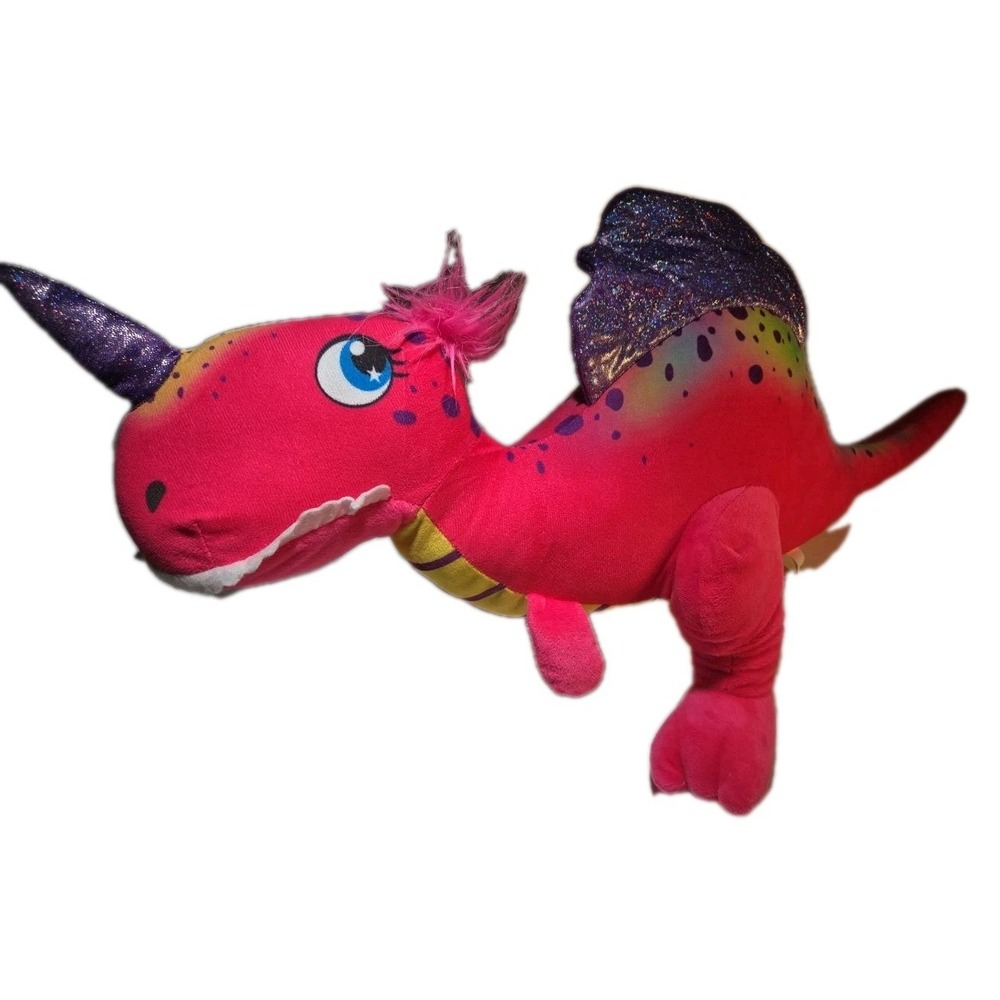Ideal Toys PINK Dinosaur Plush Stuffed Animal 17 inch‎ Dinosaur